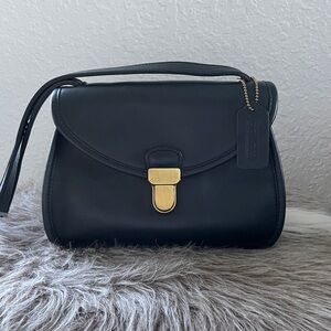 Rare Vintage Coach Ashland Bag 9914 Full Grain Cowhide Leather- Navy Blue